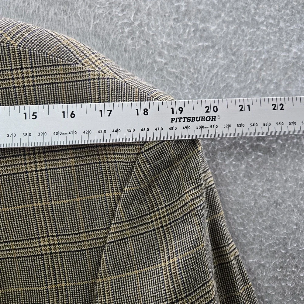 Nautica Men Blazer‎ 39R Brown Wool Alpaca Jacket Glen Check Plaid NWT